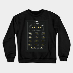 2023 Lunar Calendar, Moon Phase Calendar Crewneck Sweatshirt